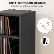 Tall Black CD Storage Tower Holds 204 Discs Slim Media Shelf Unit by HOMCOM