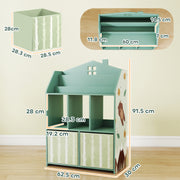 Kids Storage Shelf with Book Display and Drawers for Easy Organisation Green AOSOM