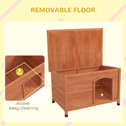 Outdoor Wooden Dog Kennel With Removable Floor and Open Roof for Easy Cleaning Natural Wood