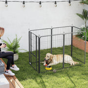 6 Panel Heavy Duty Dog Playpen with Secure Door for Indoor Outdoor Use 100cm High by PawHut