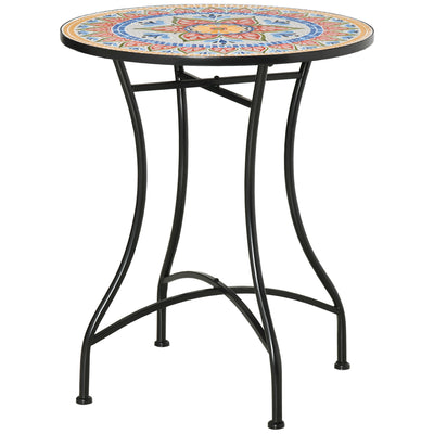 Outsunny Φ60cm Mosaic Outdoor Patio Table - Red AOSOM
