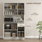 White Freestanding Kitchen Pantry Storage Cabinet With Shelves by HOMCOM