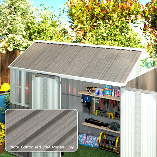 Set of 12 Corrugated Steel Roof Panels Ideal for Sheds and Garages Grey Wood Effect