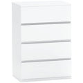 Chest of Drawers for Bedroom Organisation with 4 Handleless Drawers White