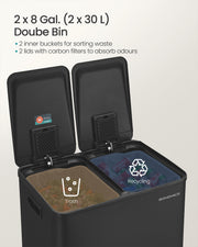 Pedal bin removable inner buckets close-up