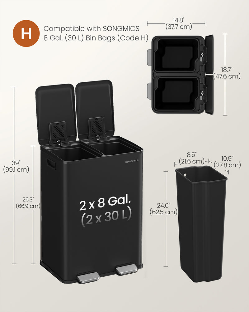 Pedal bin soft close lid demonstration