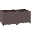 Modular Raised Garden Bed for Easy Planting on Patios and Balconies, Brown Outsunny