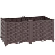 Modular Raised Garden Bed for Easy Planting on Patios and Balconies, Brown Outsunny
