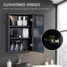 Wall Mounted Bathroom Mirror Cabinet With Storage Shelves Space Saving Design Black