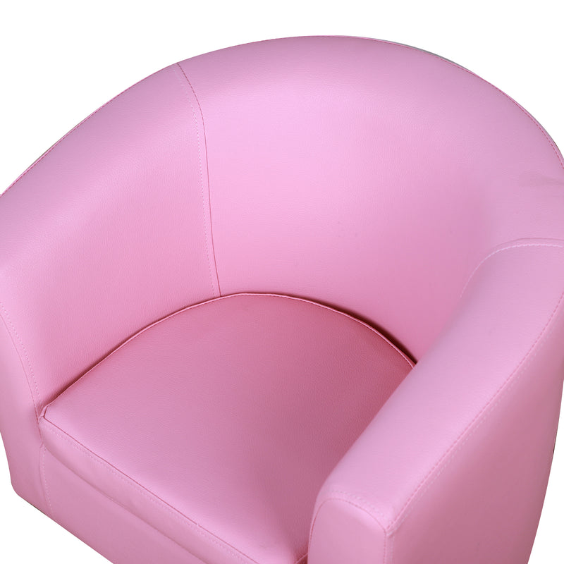 Kids Toddler Armchair With Footstool Thick Padded Seat For Reading And Play, Pink