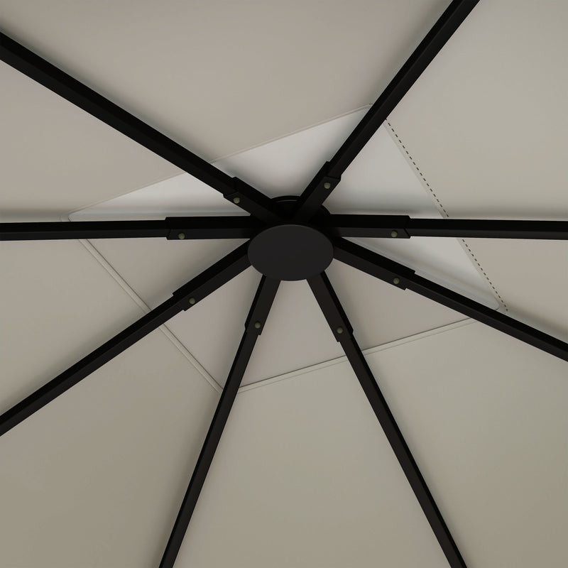 Gazebo Canopy Replacement for 3 x 3 m Frame with Sun and Rain Protection Grey Outsunny