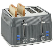 4 Slice Toaster with Dual Controls for Easy Family Breakfasts Grey AOSOM