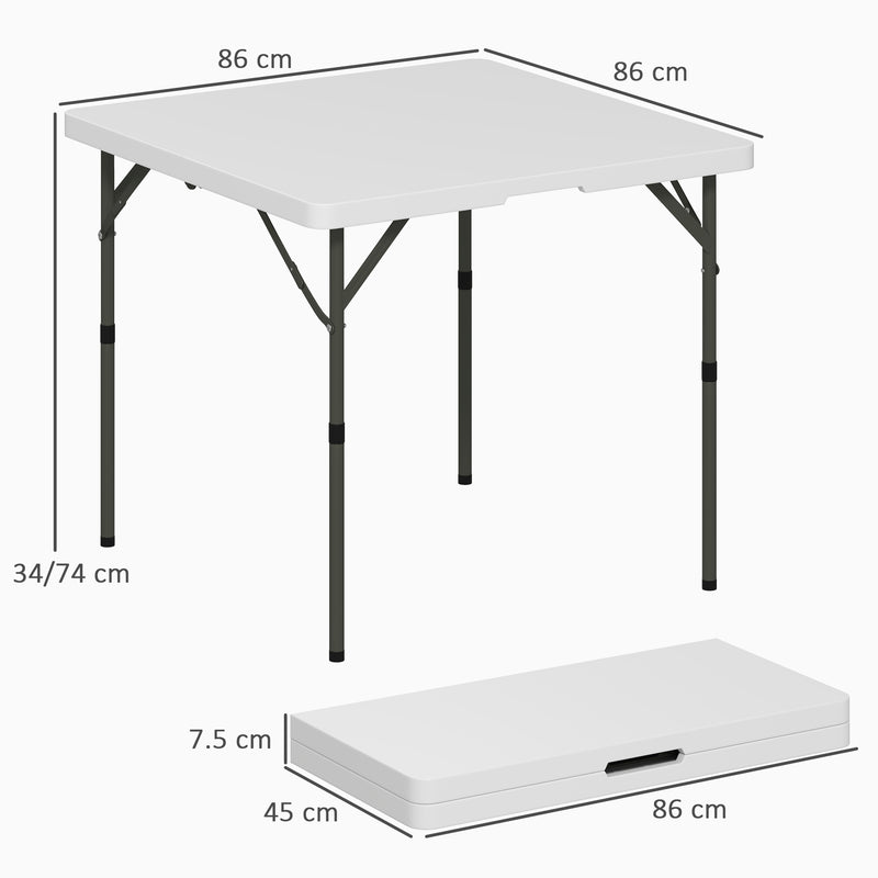 Folding Picnic Table with Adjustable Height for Easy Outdoor Dining White