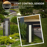 Grey 68cm Rattan Solar Floor Lamp With LED Light For Outdoor Garden Or Pathway Use