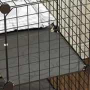 Modular Indoor Cat Enclosure with Climbing Ladder and Hammock for Secure Play Black AOSOM
