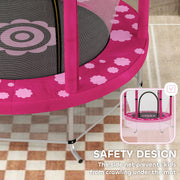 Pink 4.6ft Toddler Trampoline with Safety Net for Indoor and Outdoor Use Ages 3-6 by AIYAPLAY AOSOM