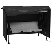 Garden Swing Chair Cover Waterproof Weatherproof Protection for Three Seater Black AOSOM