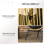 Rattan Egg Chair Sand and Black with Cushioned Seat for Garden or Balcony Use