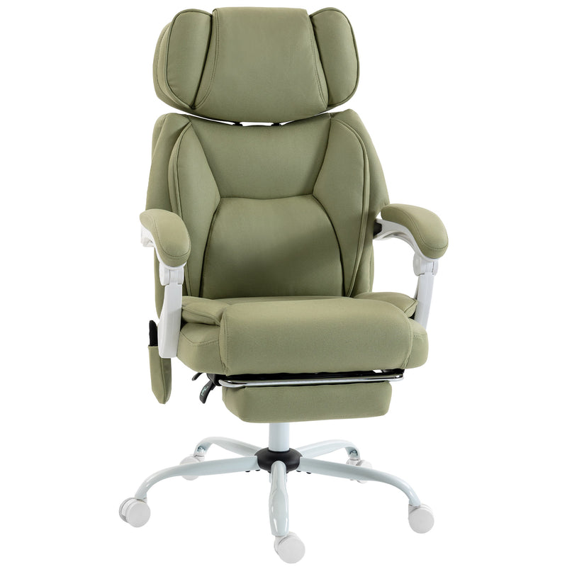 Massage Office Chair with Heat and Recline for Back Relief and Comfort Lime Green White