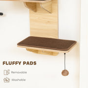 4 Level Door Mounted Cat Tree With Plush Mats And Toys For Indoor Climbing Grey