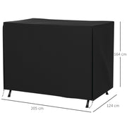 Garden Swing Chair Cover Waterproof Weatherproof Protection for Three Seater Black AOSOM