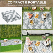 Reversible Light Grey Outdoor Rug 152x243cm for Camping Garden or Indoor Use