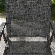 Set of 2 Folding Garden Chairs with Breathable Mesh Seats for Outdoor Use Grey AOSOM