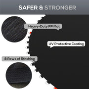 10ft Trampoline Replacement Mat With Spring Tool and 54 V Hooks For Outdoor Use Black AOSOM