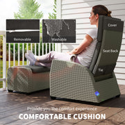 5pc Rattan Outdoor Lounger Furniture Set with Cushions in Charcoal Grey by Outsunny