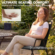 Outdoor Seat Cushions Set of 6 for Comfortable Garden Chairs Water-Repellent Dark Grey Outsunny
