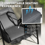 Dark Grey Rattan Hanging Swing Chair With Stand and Cushion for Garden and Balcony by Outsunny