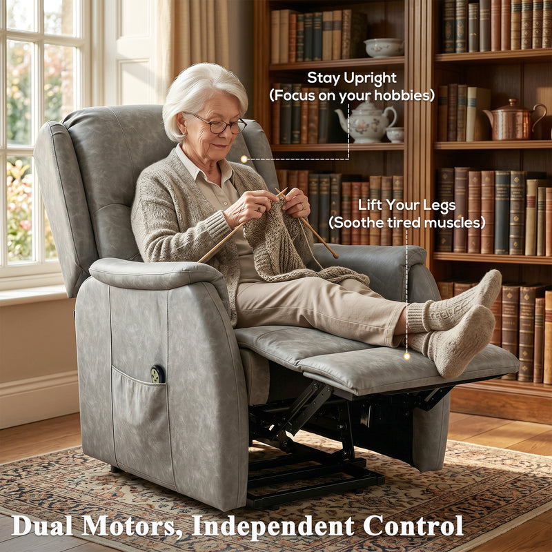 Electric Recliner Armchair with Power Lift for Easy Standing and Adjustable Support