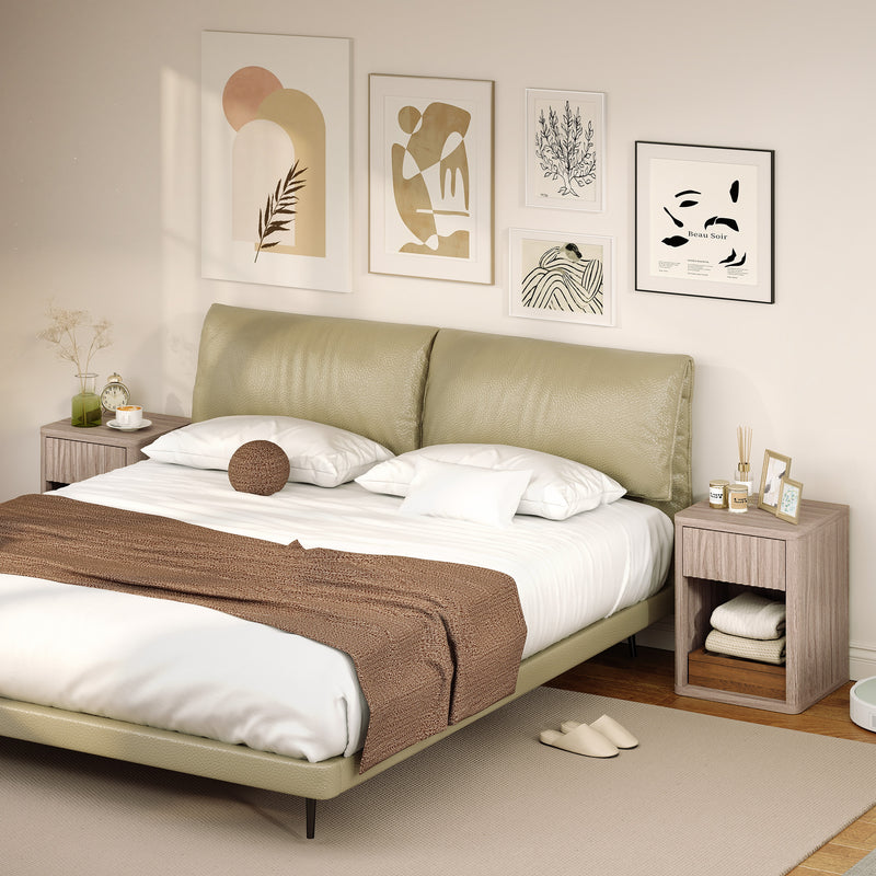 Bedside Tables Set of 2 with Drawer and Shelf for Organised Bedroom Storage Grey AOSOM