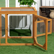 Wooden Chicken Coop with Perches and Doors for 2 to 4 Hens Easy Access Design Natural Wood
