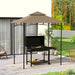Khaki Grill Gazebo Replacement Canopy UPF50+ Double Tiered Top Cover for 1.5 x 2.4m Frame by Outsunny