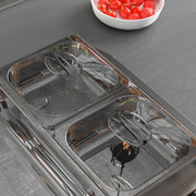 Electric Buffet Server With 4 Warming Trays and Adjustable Temperature Control Silver