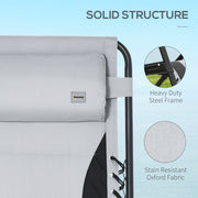 Set of 2 Grey Zero Gravity Outdoor Lounger Chairs With Padded Seat and Cup Holder by Outsunny