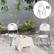 Set of Two Foldable Outdoor Chairs in White for Garden or Camping by Outsunny