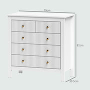 White Chest of Bedroom Drawers With Gold Legs Elegant Bedroom Storage by HOMCOM