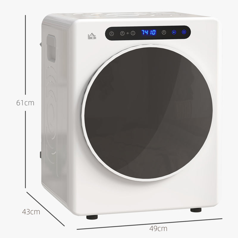 4kg Vented Tumble Dryer 1000W Compact Freestanding with Timer and 6 Heat Settings White by HOMCOM AOSOM