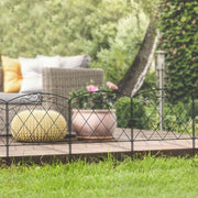 Flexible Metal Garden Border Fence for Shaping Paths and Flower Beds Black Outsunny