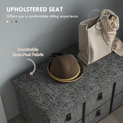 Shoe Storage Bench with 6 Drawers and Padded Seat Ideal for Hallway or Entryway Dark Grey
