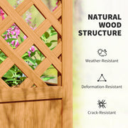 Wooden Raised Garden Bed with Trellis and Liner for Climbing Plants and Flowers by Outsunny