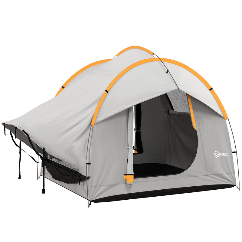 Car Camping Tailgate Tent for Hatchbacks and SUVs with Weatherproof Shelter Grey and Orange