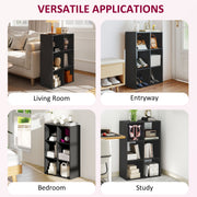 6 Cube Storage Bookshelf With Open Shelves Ideal For Home Or Office Use Black
