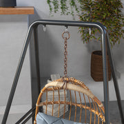 Heavy Duty Hammock Chair Stand For Hanging Swing Or Egg Chair Ideal For Garden Use Black AOSOM