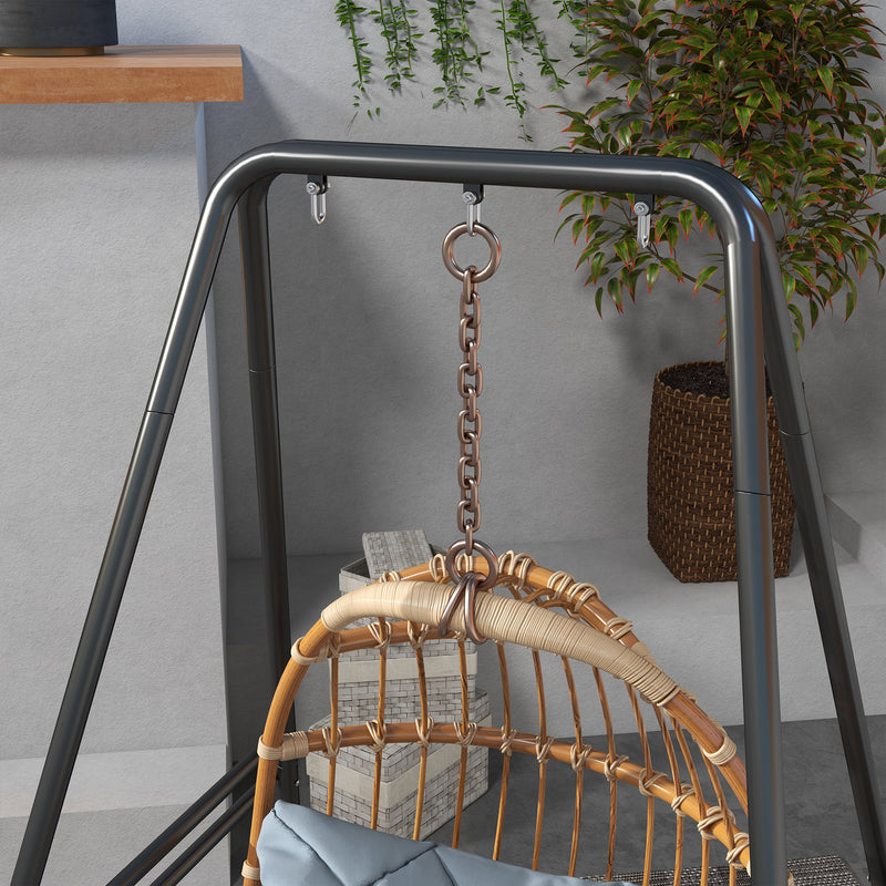 Heavy Duty Hammock Chair Stand For Hanging Swing Or Egg Chair Ideal For Garden Use Black AOSOM