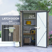 5ft x 3ft Metal Garden Storage Shed Light Grey Lockable Tool Shed with Sloped Roof by Outsunny
