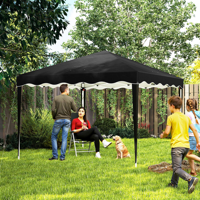 3x3m Black Pop Up Gazebo With Carrying Bag For Outdoor Events by Outsunny