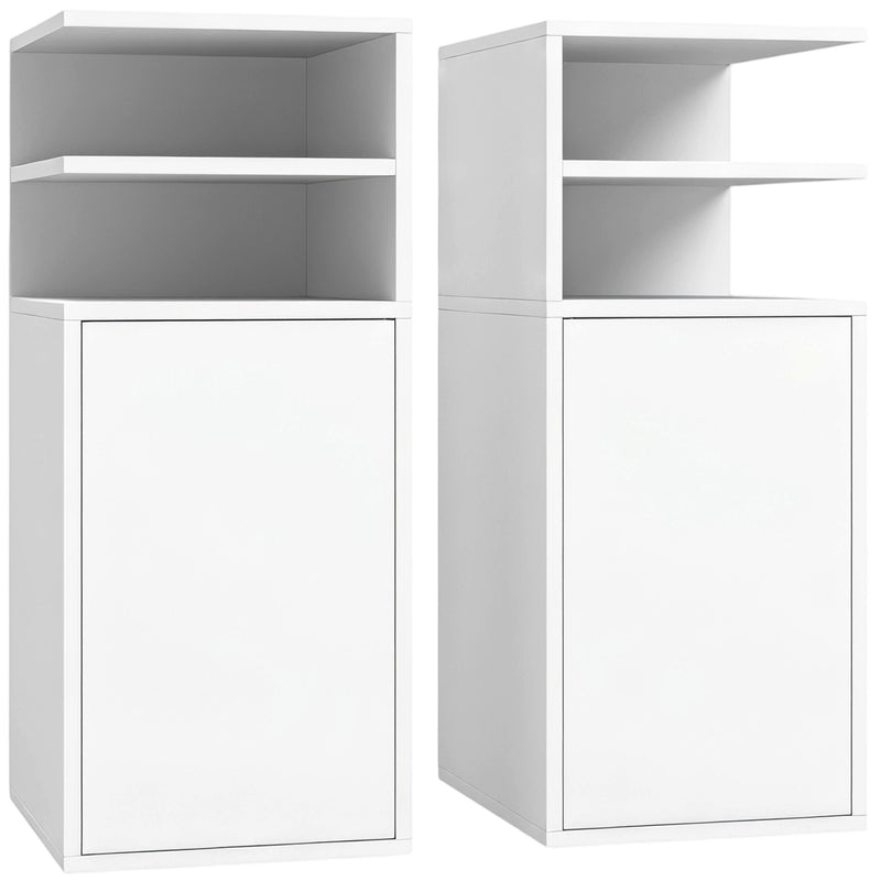 Slim Bedside Tables Set of 2 with Storage for Small Bedrooms